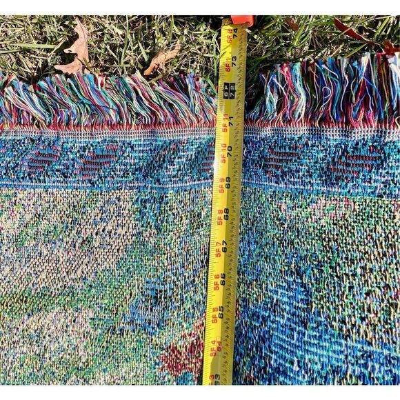 Carousel Horse Merry Go Round -Cotton Woven Blanket Throw Made in the USA 72x54 - Picture 8 of 9